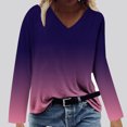 thumbnail image 2 of Hauts à Manches Longues pour Femmes Mode Décontractée Col en V Confortable Haut Imprimé T-Shirt Blouse Hauts Col en V pour Femmes Hauts Décontractés Mode pour Femmes Hauts à Manches Longues, 2 of 4