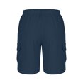 thumbnail image 4 of asjyhkr Mens Cargo Shorts Lightweight Breathable Linen Shorts with Multi Pockets Drawstring Elastic Summer Beach Shorts, 4 of 5