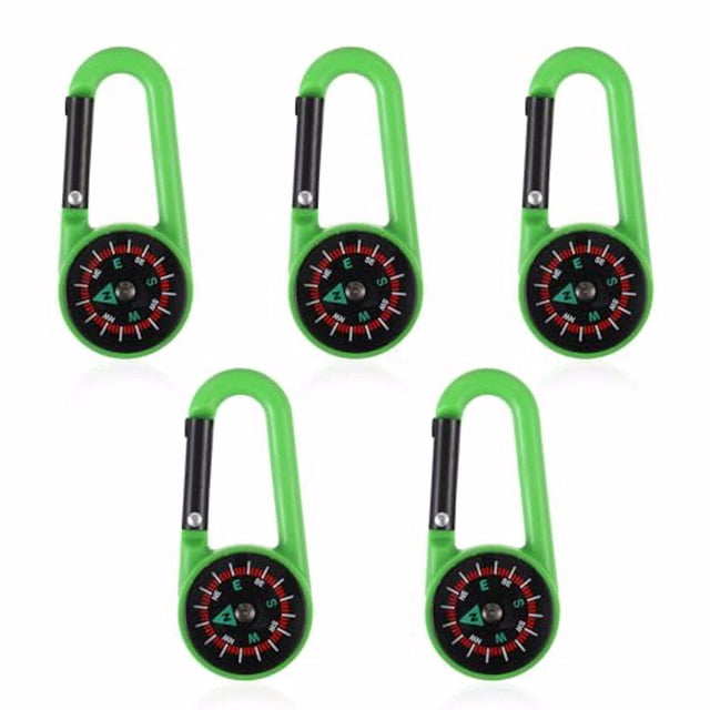 fastboy 5x Durable Pocket Compass For Hiking And Camping Portable And Versatile Navigation Tool Accurate Green+5pcs