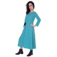 thumbnail image 4 of Moomaya Robe Maxi à Manches Longues, Longue, Boutonnée, Unie, Décontractée, Fendue, 4 of 6