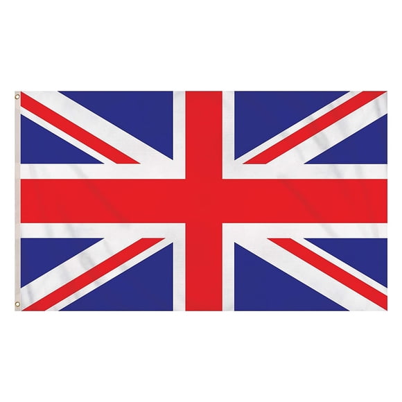 Drapeau du Royaume-Uni 5 Pi x 3 Pi Drapeau Extérieur en Tricot Polyester Robuste pour Mât de Drapeau 110 Deniers