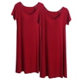 thumbnail image 1 of Cameland 2 Pcs Robe de Nuit Longue à Manches Courtes avec Soutien-Gorge Intégré Rembourré pour Femmes, Pyjama, Soutien-Gorge Intégré, Nuisette Décontractée, Longueur Genou, Confortable, Douce, en Modal, 1 of 3