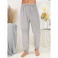 thumbnail image 3 of Men Letter Embroidery Flannel Sleep Pants, 3 of 5