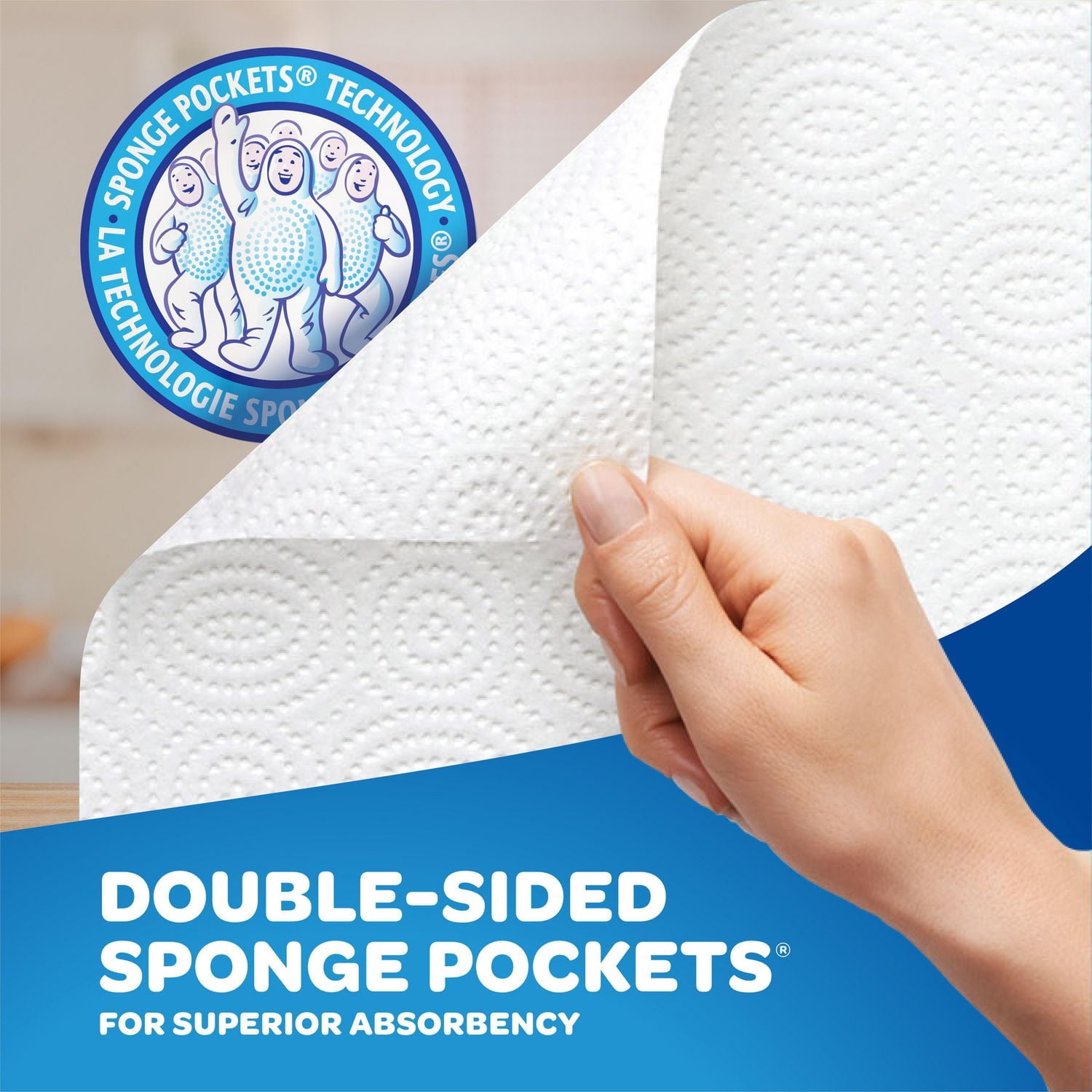 SpongeTowels Ultra Paper Towel, Choose-A-Size Sheets, 2 Rolls