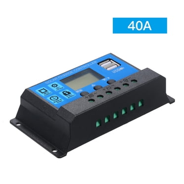 Contrôleur de Charge Solaire 40A 12V / 24V PWM Régulateur Intelligent avec USB 5V 2.5A