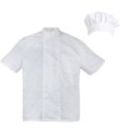 thumbnail image 1 of TopTie Unisex Short Sleeve Cooking Chef Coat Jacket with Adjustable Hat-White-XXL, 1 of 5