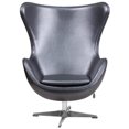thumbnail image 4 of Gray Leather Egg Chair with Tilt-Lock Mechanism, 4 of 4