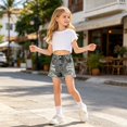 thumbnail image 2 of FhsagQ 2 Pack Girls Short Jeans Washed Distressed Denim Shorts with for Kids Summer Daily Wear Size 7-8 Years, 2 of 9