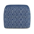 thumbnail image 4 of SIMPLIHOME Graham Square Pouf, Footstool, Upholstered in Patterned Blue, Natural Hand Woven Cotton, for the Living Room, Bedroom and Kids Room, Transitional, Modern, 4 of 5