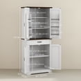 thumbnail image 3 of HOMCOM Farmhouse Kitchen Pantry, Tall Storage Cabinet with Door Racks White, 3 of 10
