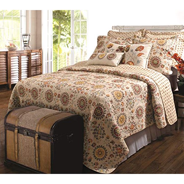 Greenland Home Andorra Ensemble de Courtepointe 5 Pcs Très Grand/Cal Très Grand Multicolore