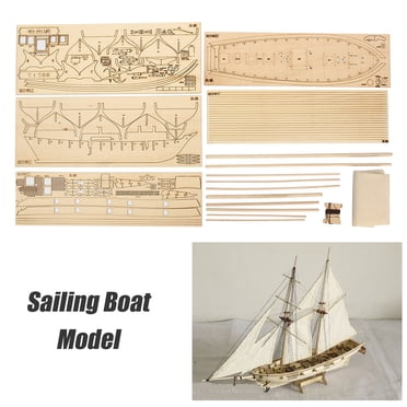 TFixol DIY Ship Assembly Model Kits Wooden Sailing Boat Scale Model Decoration Toys Gifts for Kids Adults