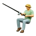 thumbnail image 1 of Milaget 1/64 Scale Miniature Figure Hand Painted for Micro Landscapes Diorama Layout Sitting Fishing Man, 1 of 7