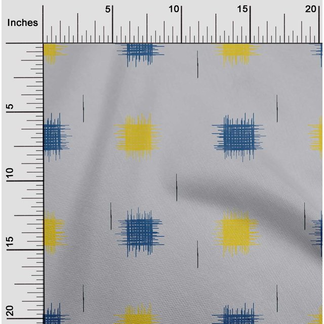 oneOone Cotton Silk Fabric Small Motif Ikat Print Fabric BTY 42 Inch Wide