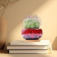 thumbnail image 5 of Circular Glazed Ceramic Pottery Planter Set Unique Kiln-Color Blend Succulent Garden Display for Living Room and Patio, 5 of 5