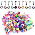 thumbnail image 2 of BodyJ4You 60PC Belly Button Ring Set 14G Mix CZ Stainless Steel Acrylic Banana Body Piercing Jewelry, 2 of 7
