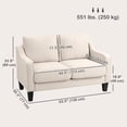 thumbnail image 3 of HOMCOM Loveseat Sofa, Linen Couch with Pocket Spring, Beige, 3 of 10