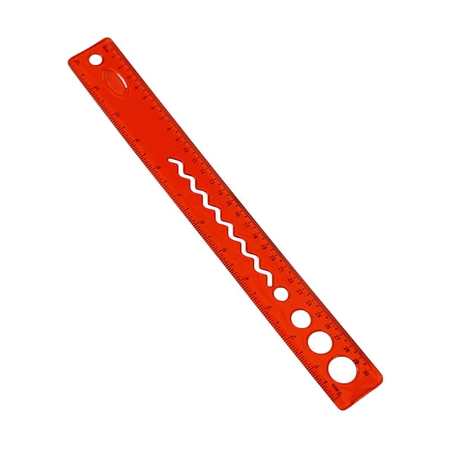 ZTTD 1 PCS Flexible Ruler Bendable Unbreakable Safe Soft Transparent Clear Shatterproof Clear Rulers Straight Flat Plastic Ruler for Home Office Adults (Type3-Red)