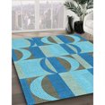thumbnail image 3 of Ahgly Company Tapis d'Intérieur Lavable en Machine Carré Transitionnel Bleu Glacier, 4 Pieds Carré, 3 of 7
