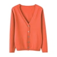 thumbnail image 1 of Cardigan Manteau Doux en Tricot pour Femmes, Mode Durable, Printemps et Automne, Décontracté, Ample, Uni, Manches Longues, Col en V, à Boutons - Hontri, 1 of 4