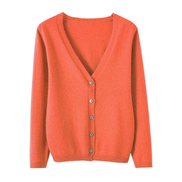 Cardigan Manteau Doux en Tricot pour Femmes, Mode Durable, Printemps et Automne, Décontracté, Ample, Uni, Manches Longues, Col en V, à Boutons - Hontri