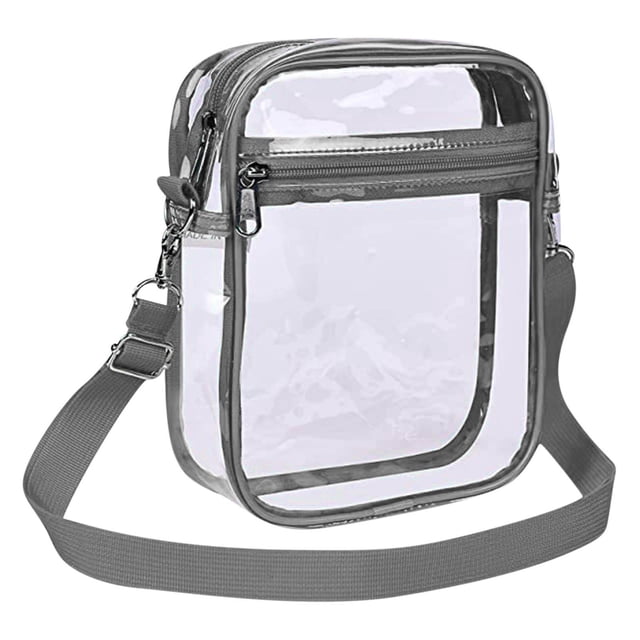 Clear Stadium Bags Approved, Usavan PVC Transparent Chest Bag Large Capacity, Thick Sturdy Material with Front Pocket Crossbody Storage Bag for Travel Sports Events