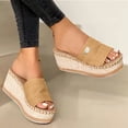 thumbnail image 2 of Oyedens Womens Wedge Platform Espadrilles Sandals Dress Open Toe Chunky Heels Footbed Slippers, 2 of 5