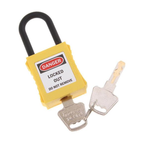 Baohd PL38-KD 38 mm PVC Curved Safety Lockout Padlock Yellow