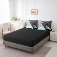 thumbnail image 4 of YST Turquoise Triangle Queen Size Bed In A Bag 7 Piece Teal Dark Gray And Light Grey Comforter Set,Patchwork Geometry Bedding Comforter Sets Modern Abstract Sheet Set With Comforter, 4 of 5
