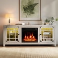 thumbnail image 4 of Costway 58" Fireplace TV Stand with LED Lights & 18" Electric Fireplace, Remote Controls Light Gray, 4 of 10