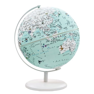 AR Globe Rotatif Illuminé 20 cm Outil Éducatif Bilingue de Géographie avec Veilleuse LED, Carte de Topographie HD, Base à Rotation Manuelle