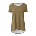 thumbnail image 4 of Tuniques d'Été pour Femmes à Col Rond, Manches Courtes, Coupe Ample, T-Shirts Confortables pour Femmes, Décontractés, Confortables et Fluides, Chemisiers pour Dames, 4 of 5