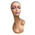 thumbnail image 1 of Female Bald Mannequin Head Manikin Long Neck Smooth Stable Base Multifunctional Style A, 1 of 9