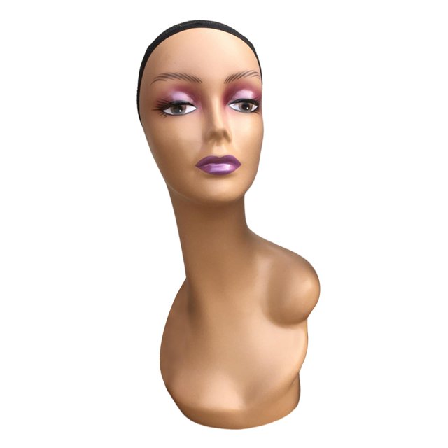 Female Bald Mannequin Head Manikin Long Neck Smooth Stable Base Multifunctional Style A