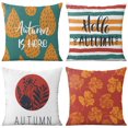 thumbnail image 1 of Autumn Maple Leaf Throw Pillow Covers Set Of 4, Linen Autumn Decorative Cushion Covers Home Decor, 1 of 5