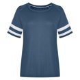 thumbnail image 3 of Chandail à Manches Longues Femme Hauts Grande Taille pour Femmes Été T-Shirts à Col Rond T-Shirts Raglan à Blocs de Couleur T-Shirt à Col en V Femme T-Shirts Grande Taille pour Femmes Hauts d'Été Grande Taille pour Femmes, 3 of 4
