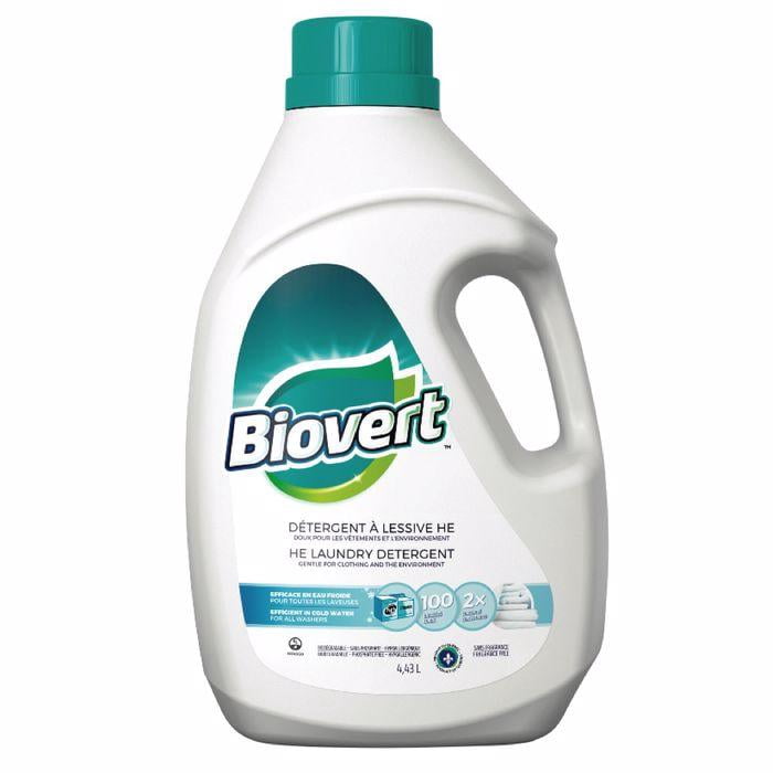 BIOVERT Coton Frais Détergent à Lessive HE Certifié Ecologo, 4.43 Litres, 100 Brassées