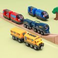 thumbnail image 2 of Battery Operated Locomotive Pay Train Set Fit for Wooden Railway Track Powerful Engine Bullet Electric Train for Boys Girls Gift red Train, 2 of 6
