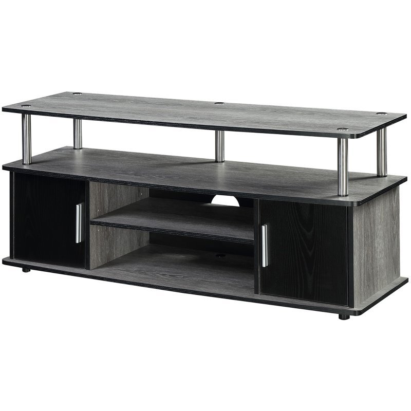 Pemberly Row 45" Wood TV Stand in Weathered Gray