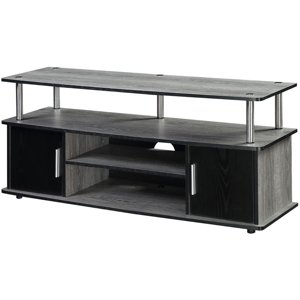 Pemberly Row 45" Wood TV Stand in Weathered Gray