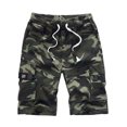 thumbnail image 1 of HIMONE Men Casual Work Shorts Pants Drawstring Summer Beach Elastic Waist Pockets Cargo Shorts Plus Size Camo Lounge Combat Shorts, 1 of 2
