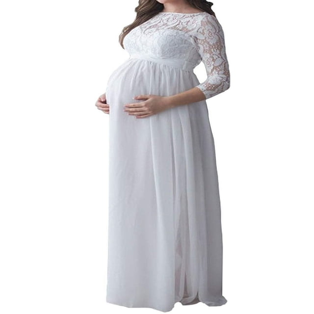 Robe de Maternité en Dentelle pour Femmes Enceintes, Robe Maxi, Accessoires de Photographie, Fête, Mariage