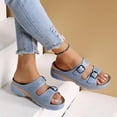 thumbnail image 2 of Womens Leisure Vacation Comfortable Belt Buckle Wedge Beach Sandals, 2 of 9