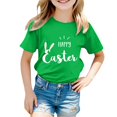 thumbnail image 1 of MIASHUI T-Shirt à Manches Courtes pour Filles Joyeuses Pâques T-Shirt Garçons Tee Confortable, Vert, 3-4 Ans, 1 of 4
