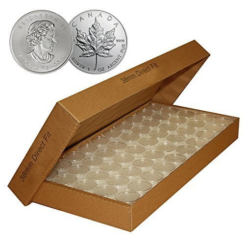 25 Direct-Fit Airtight 38mm Coin Capsules For 1 oz CANADIAN MAPLE LEAF with BOX
