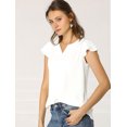 thumbnail image 2 of INSPIRE CHIC Blouse Haut pour Femme à Col en V, de Travail Décontracté, à Manches Courtes, 2 of 6