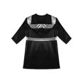 thumbnail image 4 of Doomiva Enfants Garçons Robe de Boxe Art Martial Muay Thaï Uniforme Manches Longues Kick Boxe Robe à Capuche Ensembles Noir&Argent A 6, 4 of 5