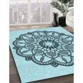 thumbnail image 3 of Ahgly Company Tapis d'Intérieur Lavables en Machine Rectangle Transitionnel Vert Profond, 7' x 10', 3 of 7