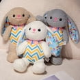 thumbnail image 4 of Adorable Lapin Rayé Jouet en Peluche Animal en Peluche pour Enfants Pâques et Compagnon Réconfortant, 4 of 8