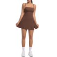 thumbnail image 3 of LOVZFMLL Women's Round Neck Loose Dress Coffee M, 3 of 8